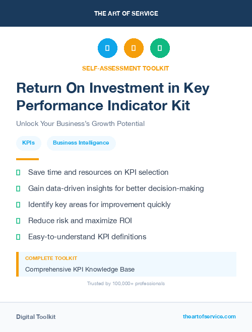 Return On Investment in Key Performance Indicator Kit