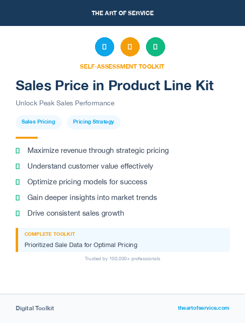 Sales Price in Product Line Kit