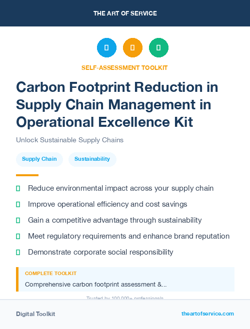 Carbon Footprint Reduction in Supply Chain Management in Operational Excellence Kit