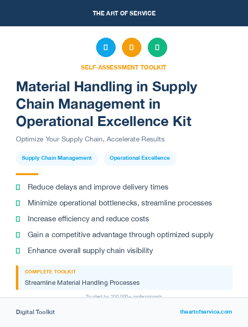 Material Handling in Supply Chain Management in Operational Excellence Kit