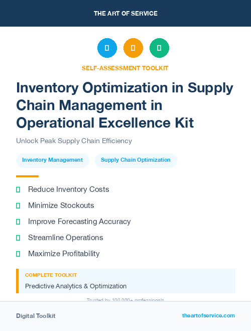 Inventory Optimization in Supply Chain Management in Operational Excellence Kit