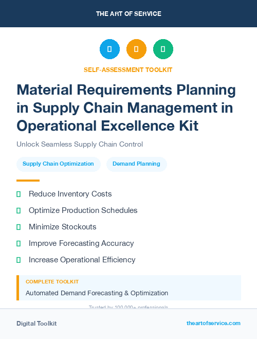 Material Requirements Planning in Supply Chain Management in Operational Excellence Kit