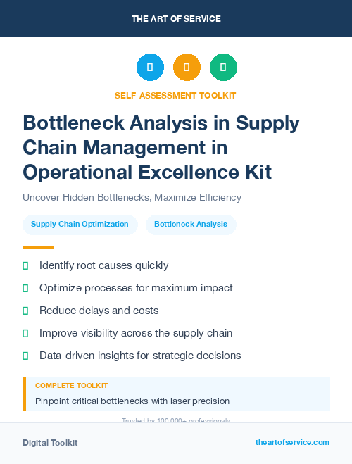 Bottleneck Analysis in Supply Chain Management in Operational Excellence Kit