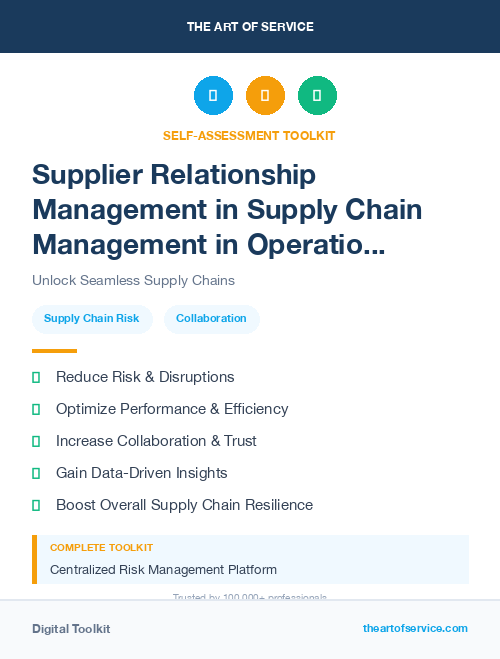 Supplier Relationship Management in Supply Chain Management in Operational Excellence Kit