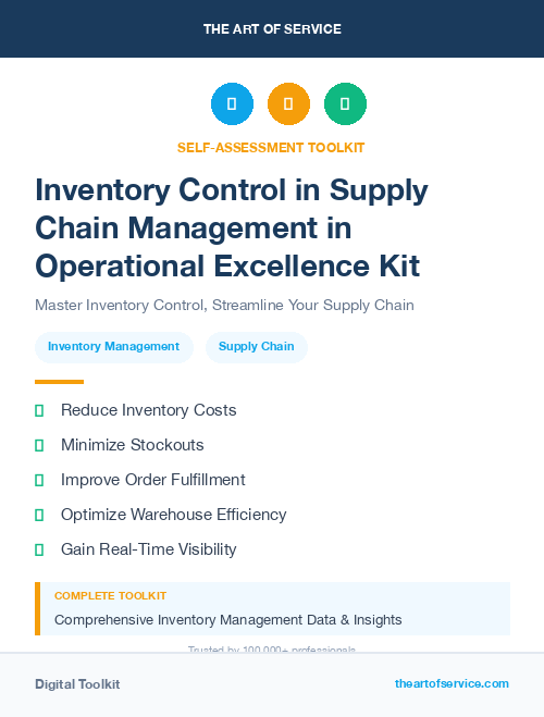 Inventory Control in Supply Chain Management in Operational Excellence Kit