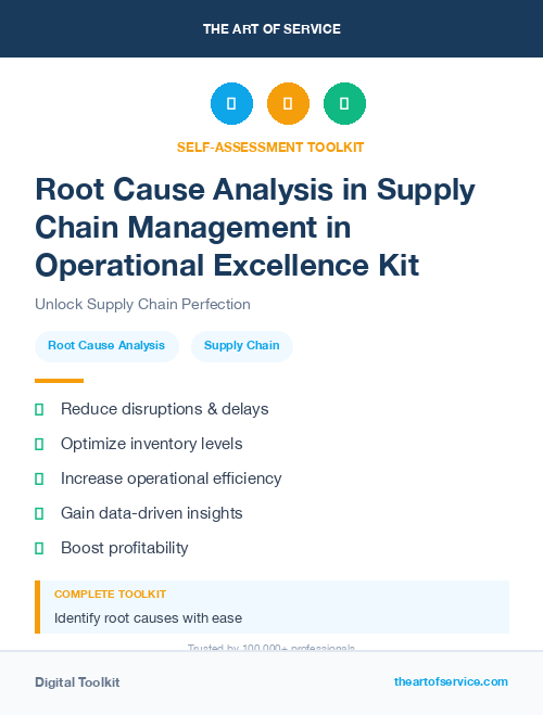 Root Cause Analysis in Supply Chain Management in Operational Excellence Kit
