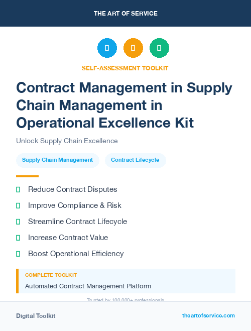 Contract Management in Supply Chain Management in Operational Excellence Kit