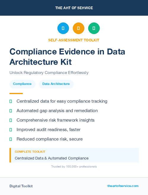 Compliance Evidence in Data Architecture Kit