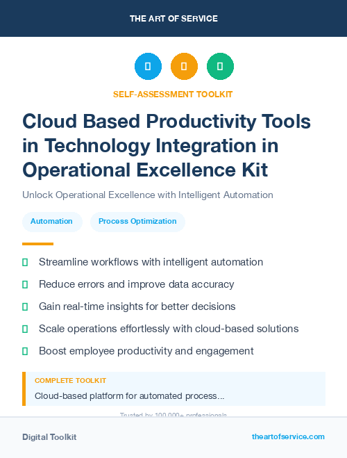 Cloud Based Productivity Tools in Technology Integration in Operational Excellence Kit