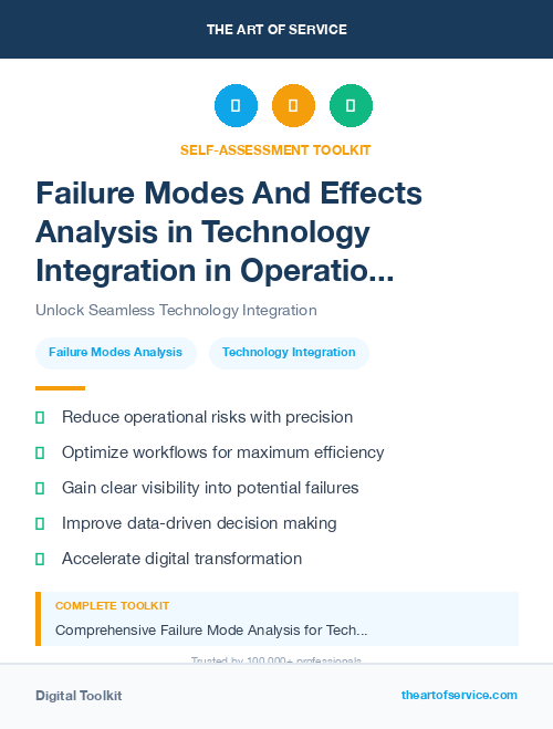 Failure Modes And Effects Analysis in Technology Integration in Operational Excellence Kit