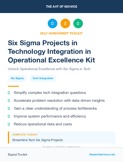 Six Sigma Projects in Technology Integration in Operational Excellence Kit