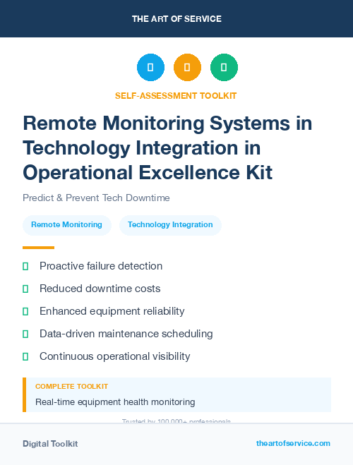Remote Monitoring Systems in Technology Integration in Operational Excellence Kit