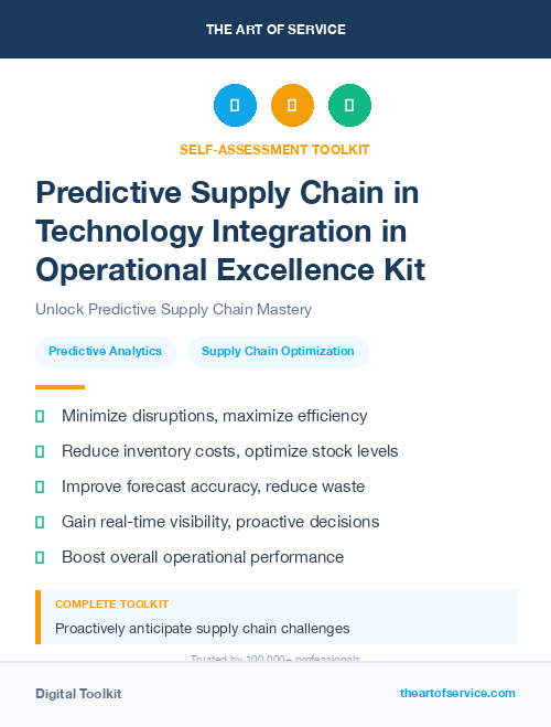 Predictive Supply Chain in Technology Integration in Operational Excellence Kit