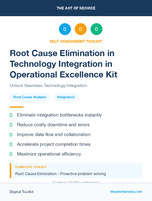 Root Cause Elimination in Technology Integration in Operational Excellence Kit