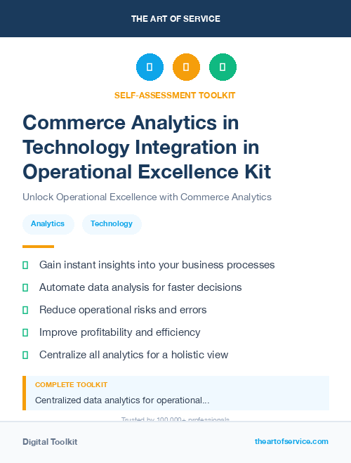 Commerce Analytics in Technology Integration in Operational Excellence Kit