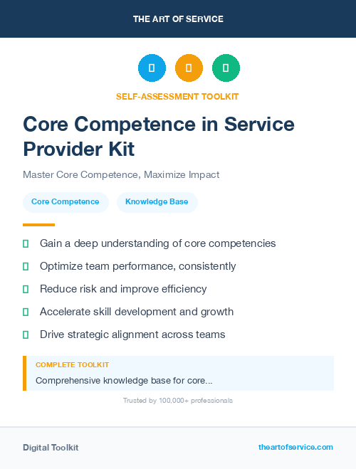 Core Competence in Service Provider Kit