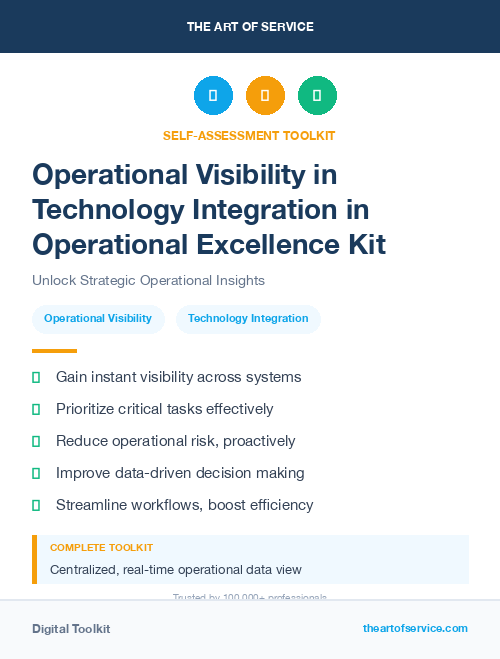 Operational Visibility in Technology Integration in Operational Excellence Kit