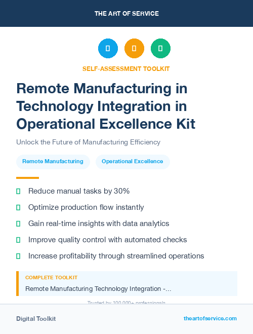 Remote Manufacturing in Technology Integration in Operational Excellence Kit