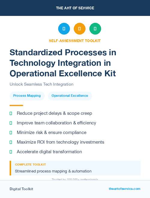 Standardized Processes in Technology Integration in Operational Excellence Kit