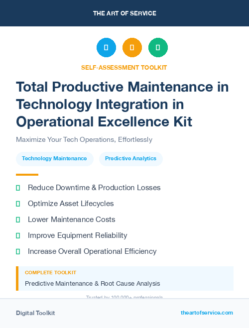 Total Productive Maintenance in Technology Integration in Operational Excellence Kit
