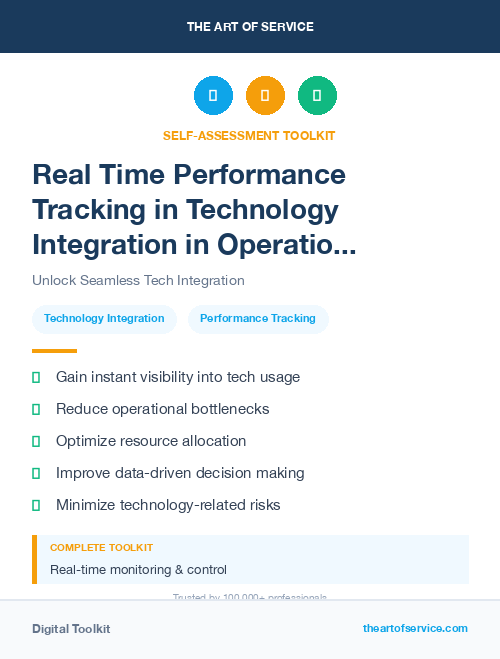 Real Time Performance Tracking in Technology Integration in Operational Excellence Kit