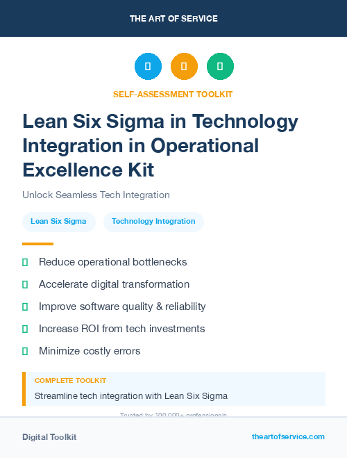 Lean Six Sigma in Technology Integration in Operational Excellence Kit