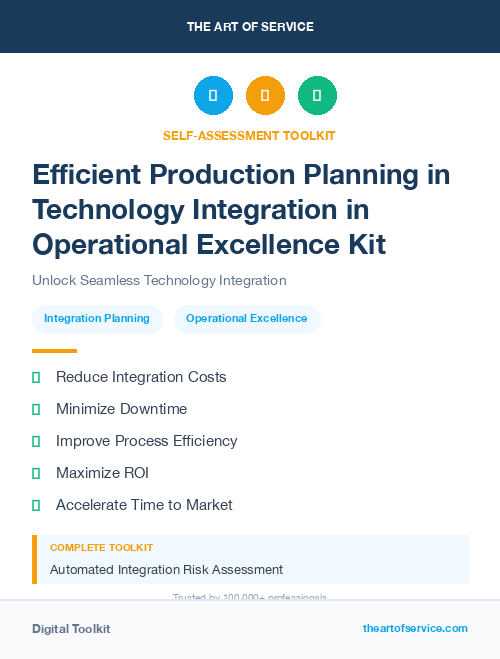 Efficient Production Planning in Technology Integration in Operational Excellence Kit
