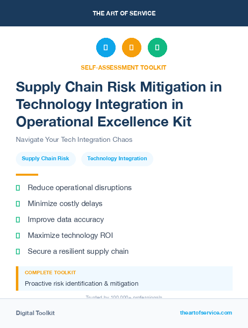 Supply Chain Risk Mitigation in Technology Integration in Operational Excellence Kit