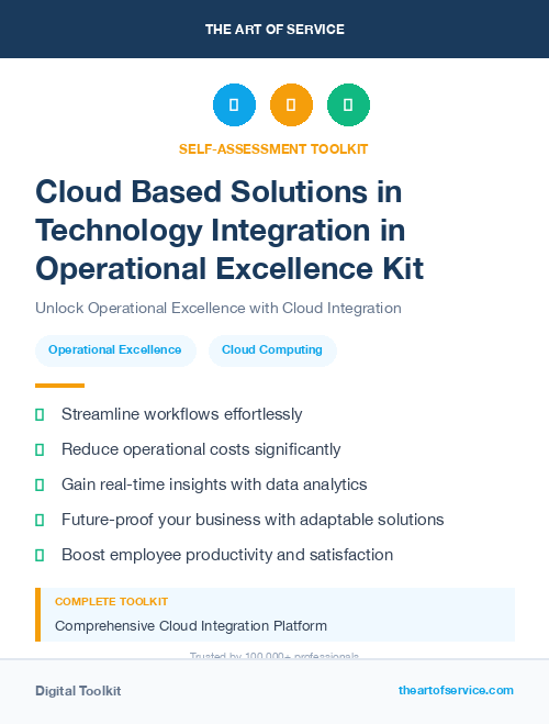 Cloud Based Solutions in Technology Integration in Operational Excellence Kit