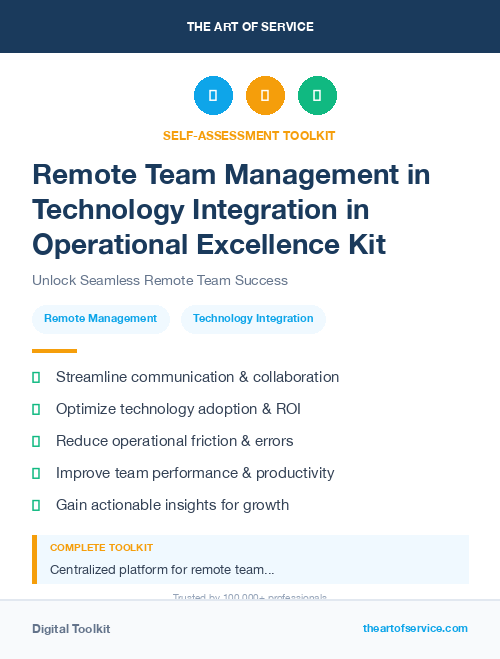 Remote Team Management in Technology Integration in Operational Excellence Kit