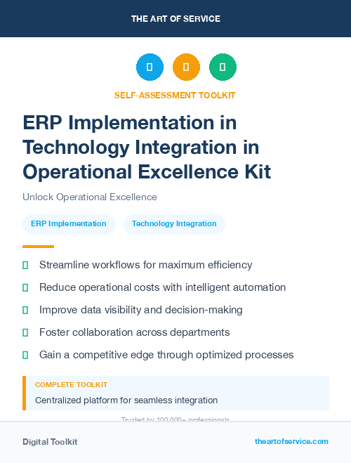 ERP Implementation in Technology Integration in Operational Excellence Kit