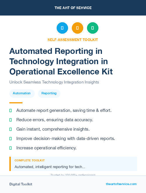 Automated Reporting in Technology Integration in Operational Excellence Kit