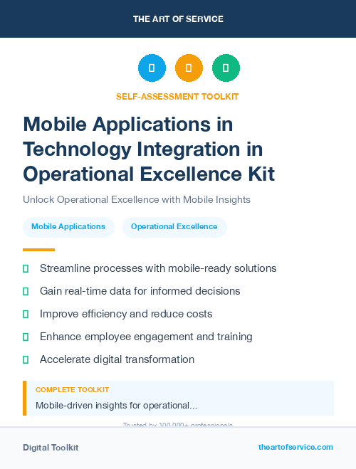 Mobile Applications in Technology Integration in Operational Excellence Kit