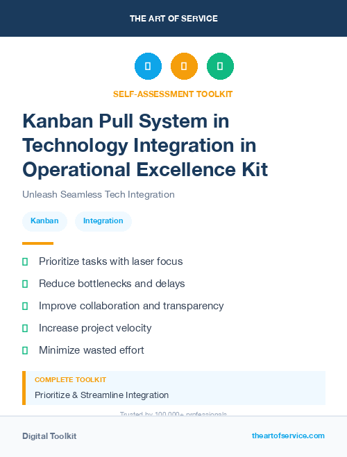 Kanban Pull System in Technology Integration in Operational Excellence Kit