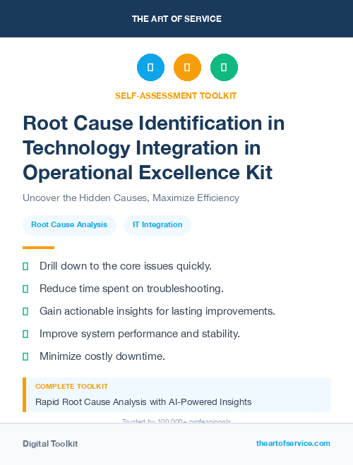 Root Cause Identification in Technology Integration in Operational Excellence Kit