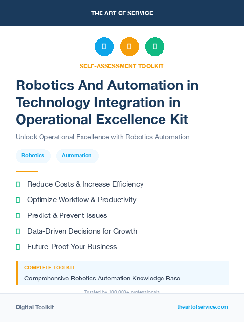 Robotics And Automation in Technology Integration in Operational Excellence Kit