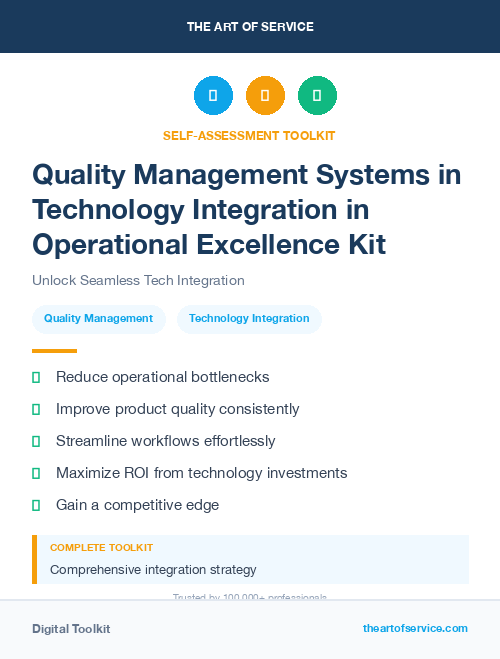 Quality Management Systems in Technology Integration in Operational Excellence Kit