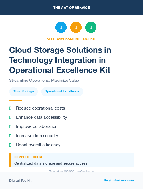 Cloud Storage Solutions in Technology Integration in Operational Excellence Kit