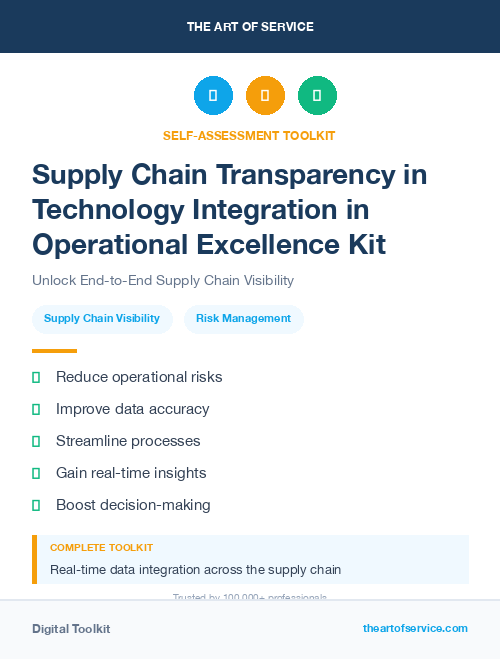 Supply Chain Transparency in Technology Integration in Operational Excellence Kit