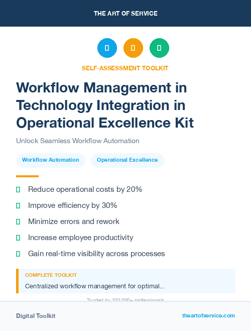 Workflow Management in Technology Integration in Operational Excellence Kit
