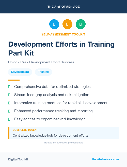 Development Efforts in Training Part Kit