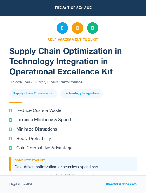 Supply Chain Optimization in Technology Integration in Operational Excellence Kit