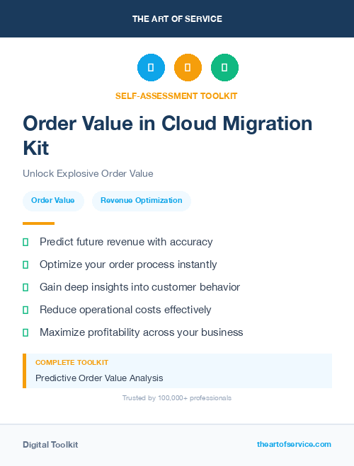 Order Value in Cloud Migration Kit