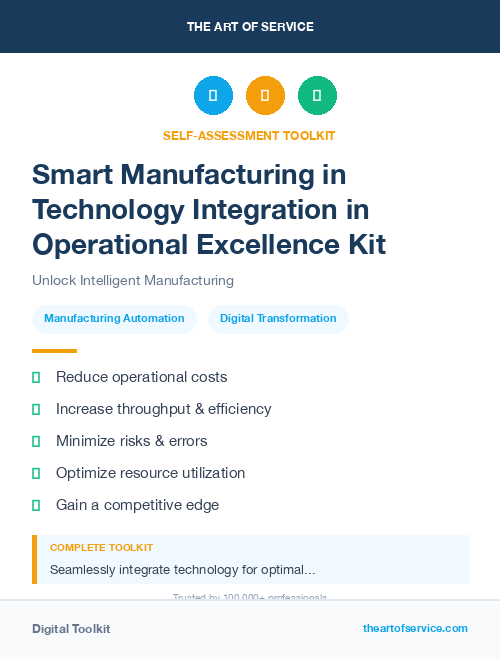 Smart Manufacturing in Technology Integration in Operational Excellence Kit