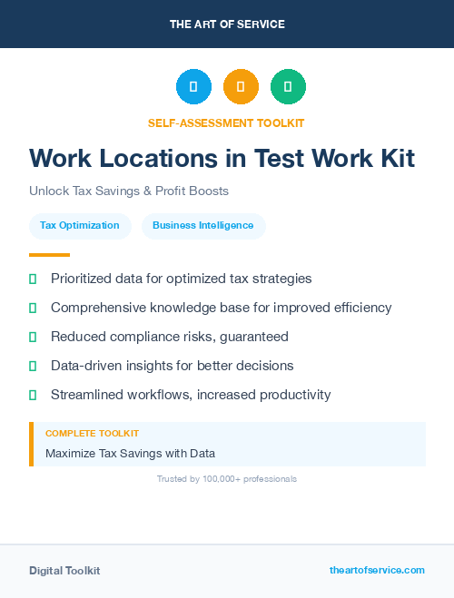 Work Locations in Test Work Kit
