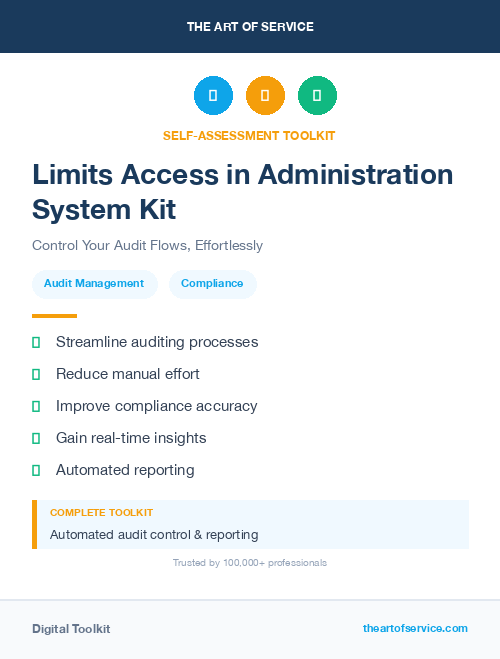 Limits Access in Administration System Kit