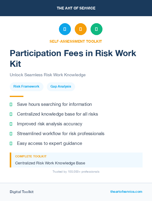 Participation Fees in Risk Work Kit