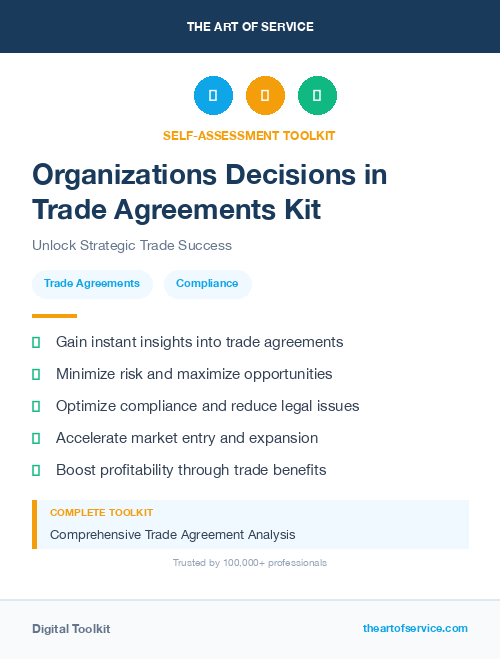 Organizations Decisions in Trade Agreements Kit