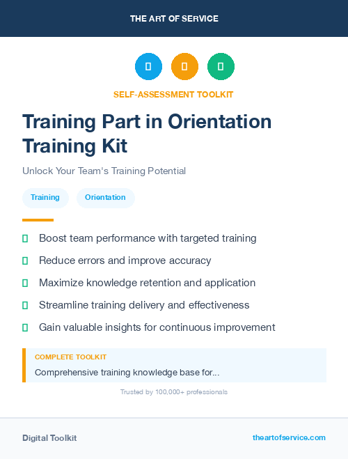 Training Part in Orientation Training Kit