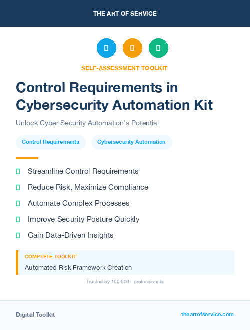 Control Requirements in Cybersecurity Automation Kit